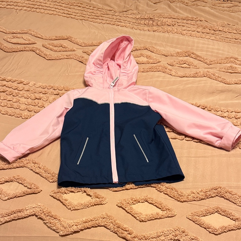 Swiss Tech Navy and Pink Kids Raincoat